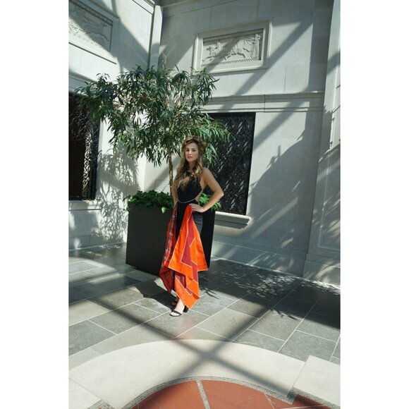 Vintage Red Maroon Retro Scarf Accessories - Picture 4 of 5